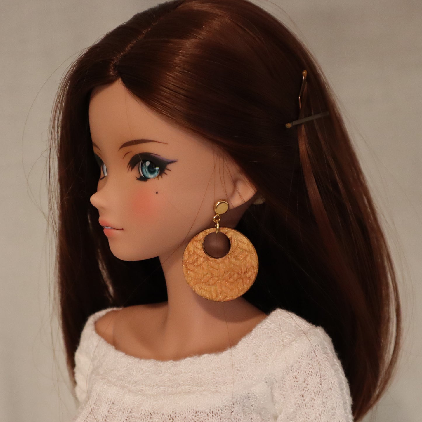 Knit Disc No-Hole Earrings for BJDs