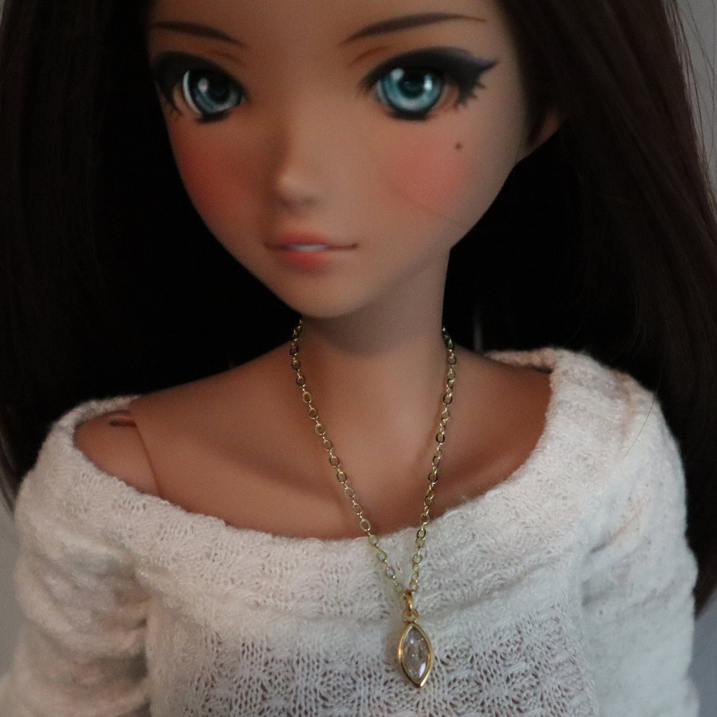 Marquis Solitiare Magnetic Clasp Necklace