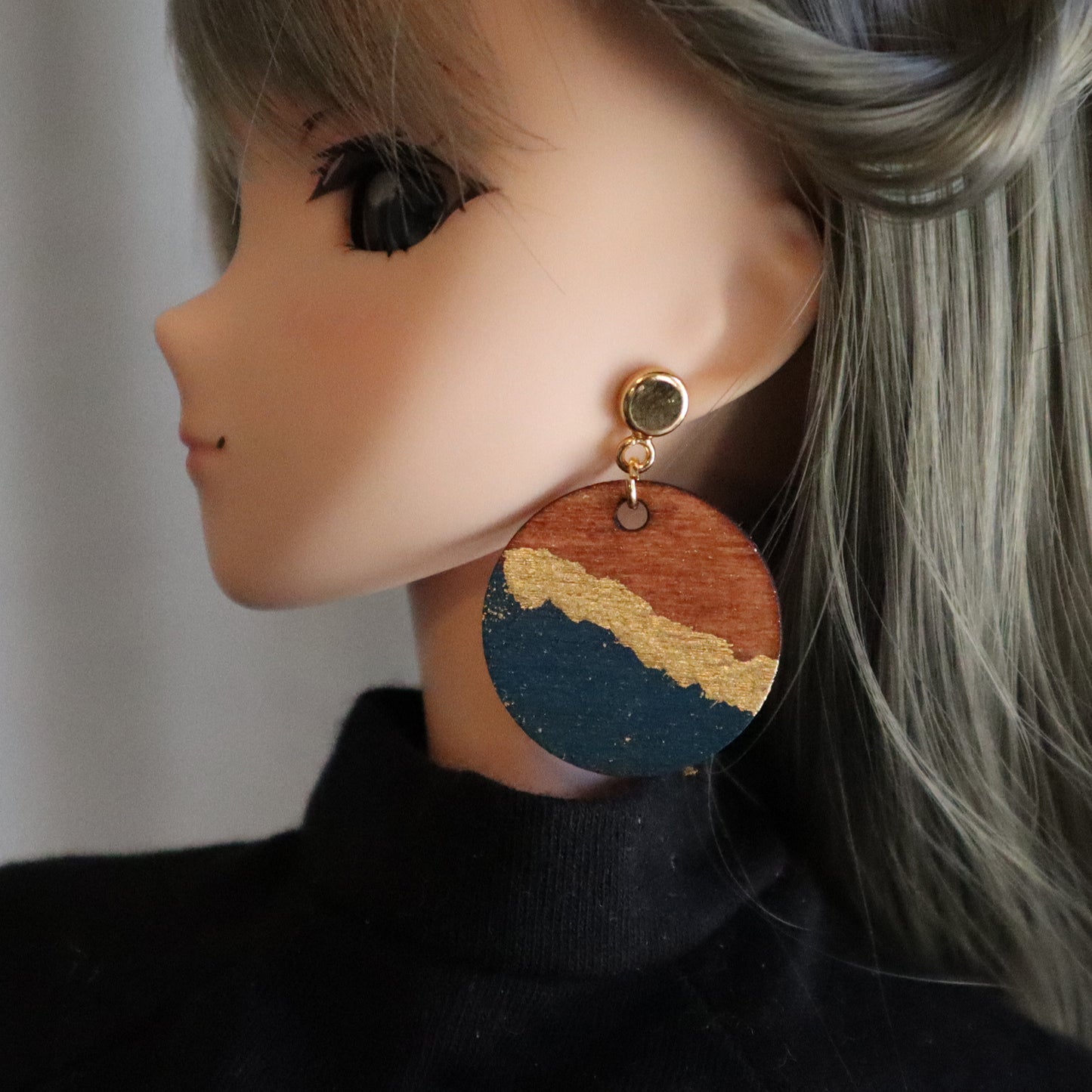 Painted Desert No-Hole Earrings for BJDs - 4 colors/shapes