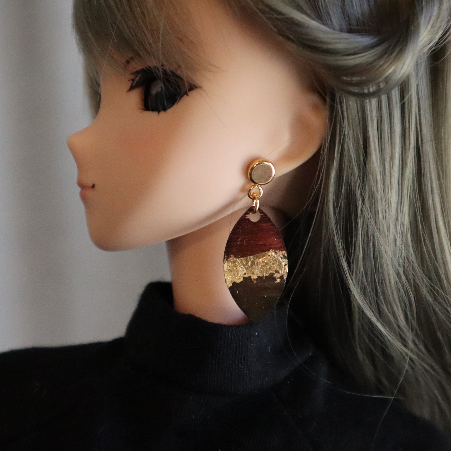 Painted Desert No-Hole Earrings for BJDs - 4 colors/shapes