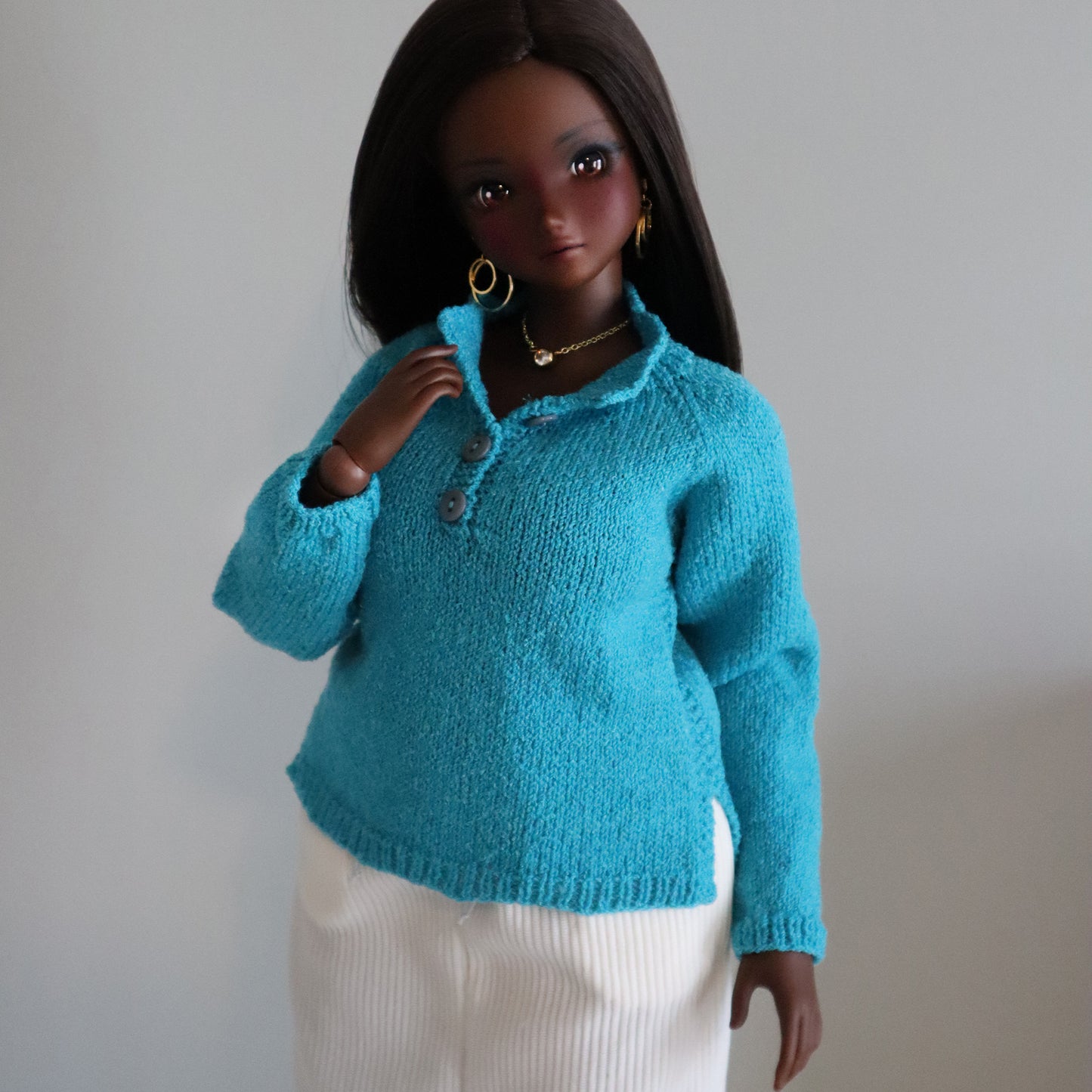 Digital Pattern for Pear Smartdoll - Collared Knitted Pullover