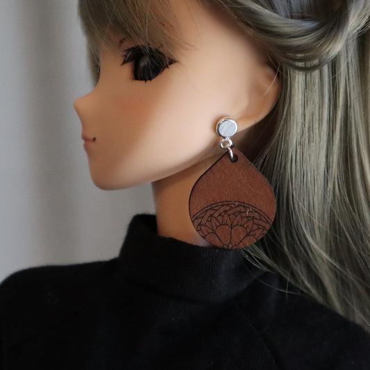 CLEARANCE Rawhide Teardrop No-Hole Earrings for BJD