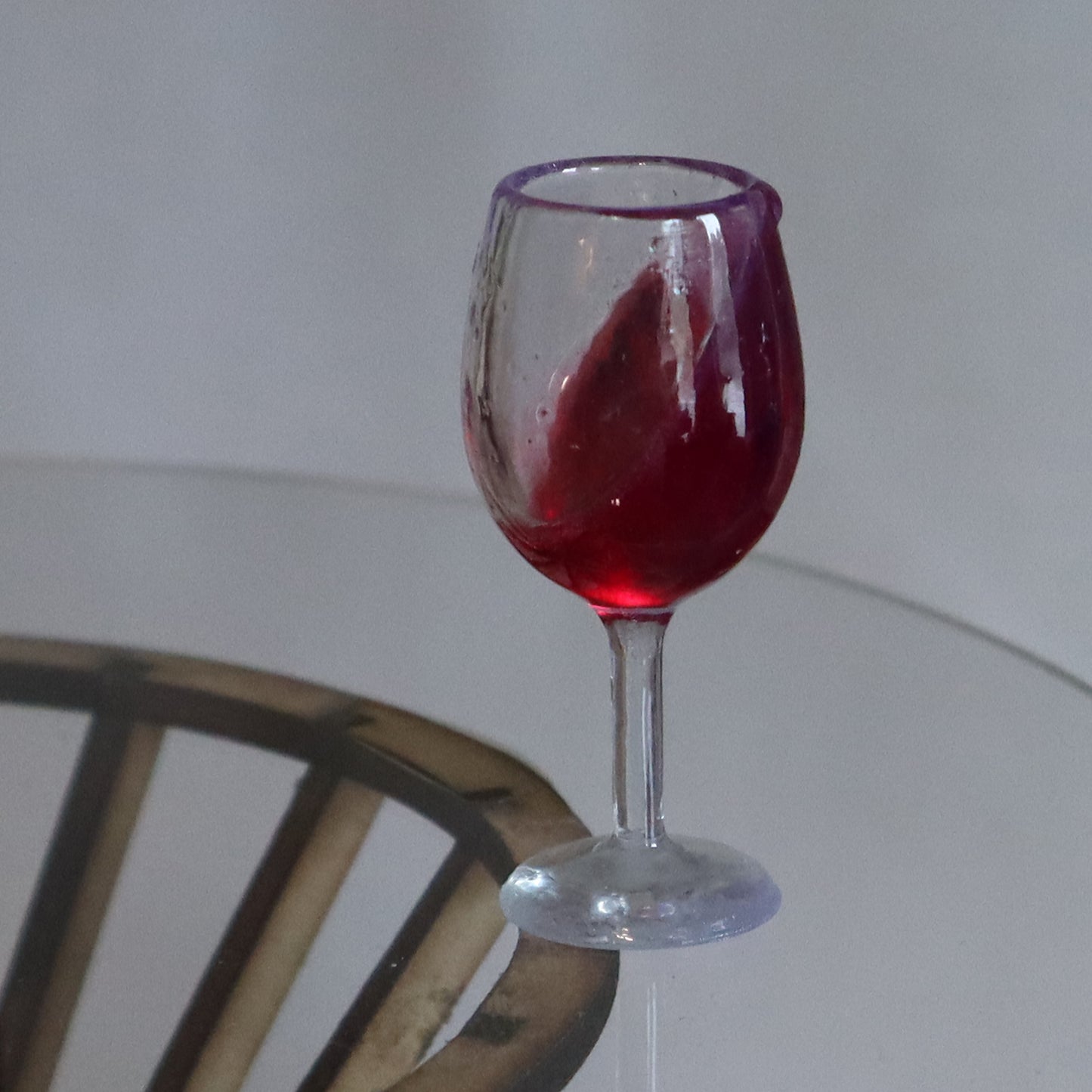 Wine & Wine Glass Set or Individual Glasses - Red/Merlot - 1/3 scaled prop set for BJD