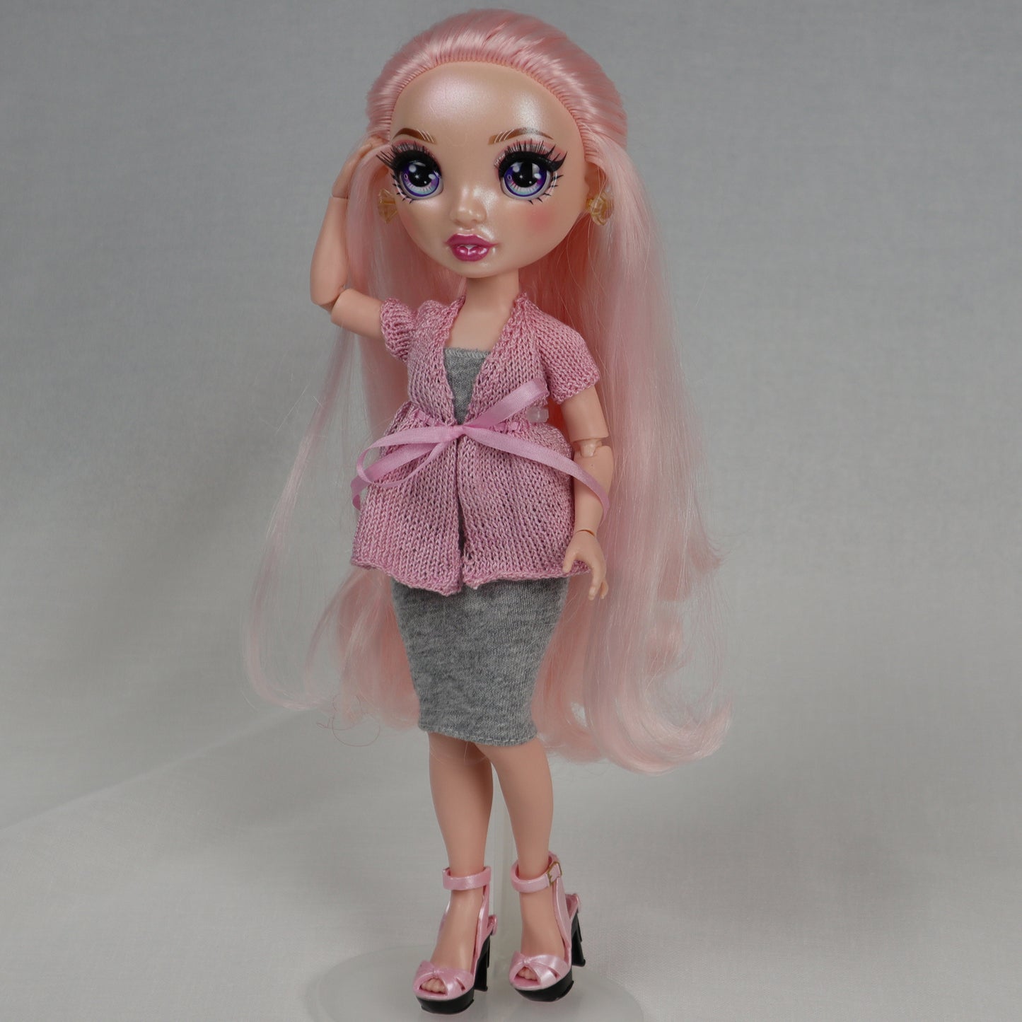 Fit n Flair Cardigan for Fashion Dolls - Digital Knitting Pattern
