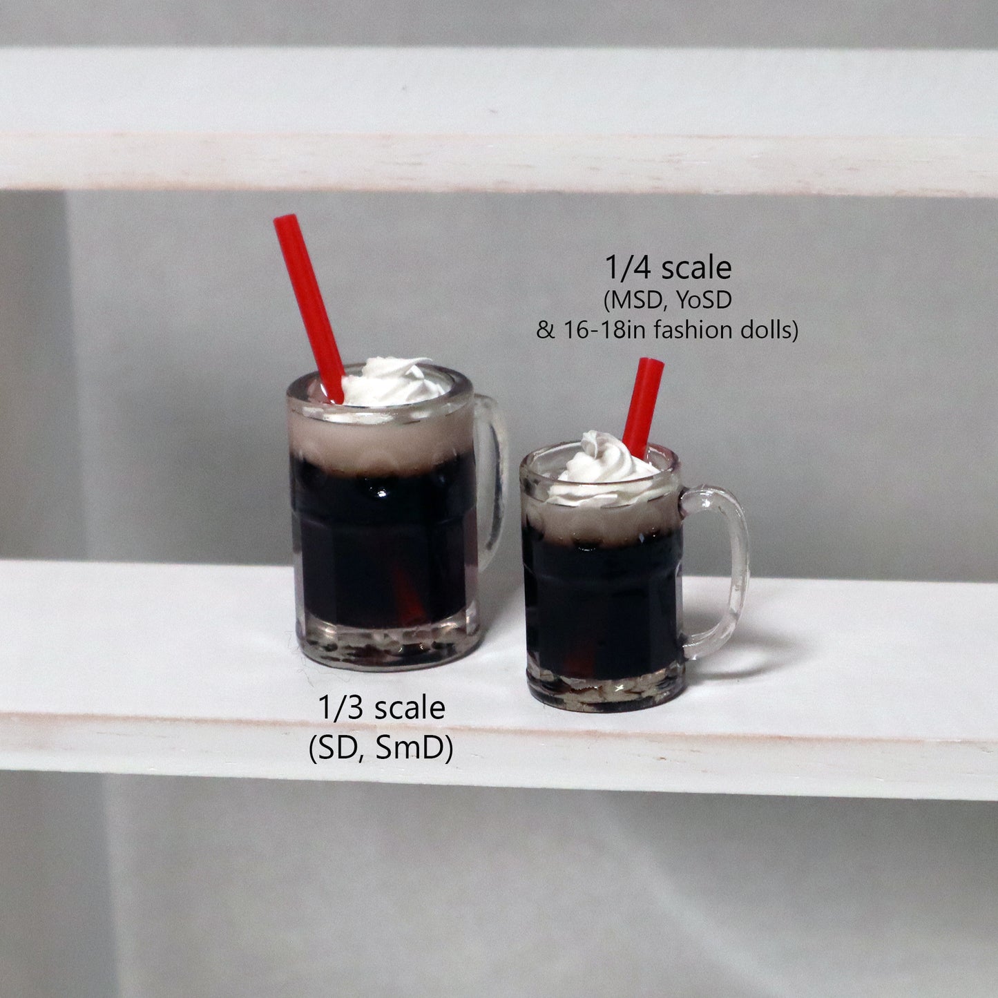 1/3, 1/4 scale prop for BJD - Root Beer Float (TWO SIZES)