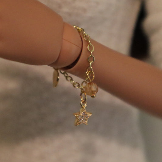 Crystal Star Charm Bracelet - slip on for Smartdoll