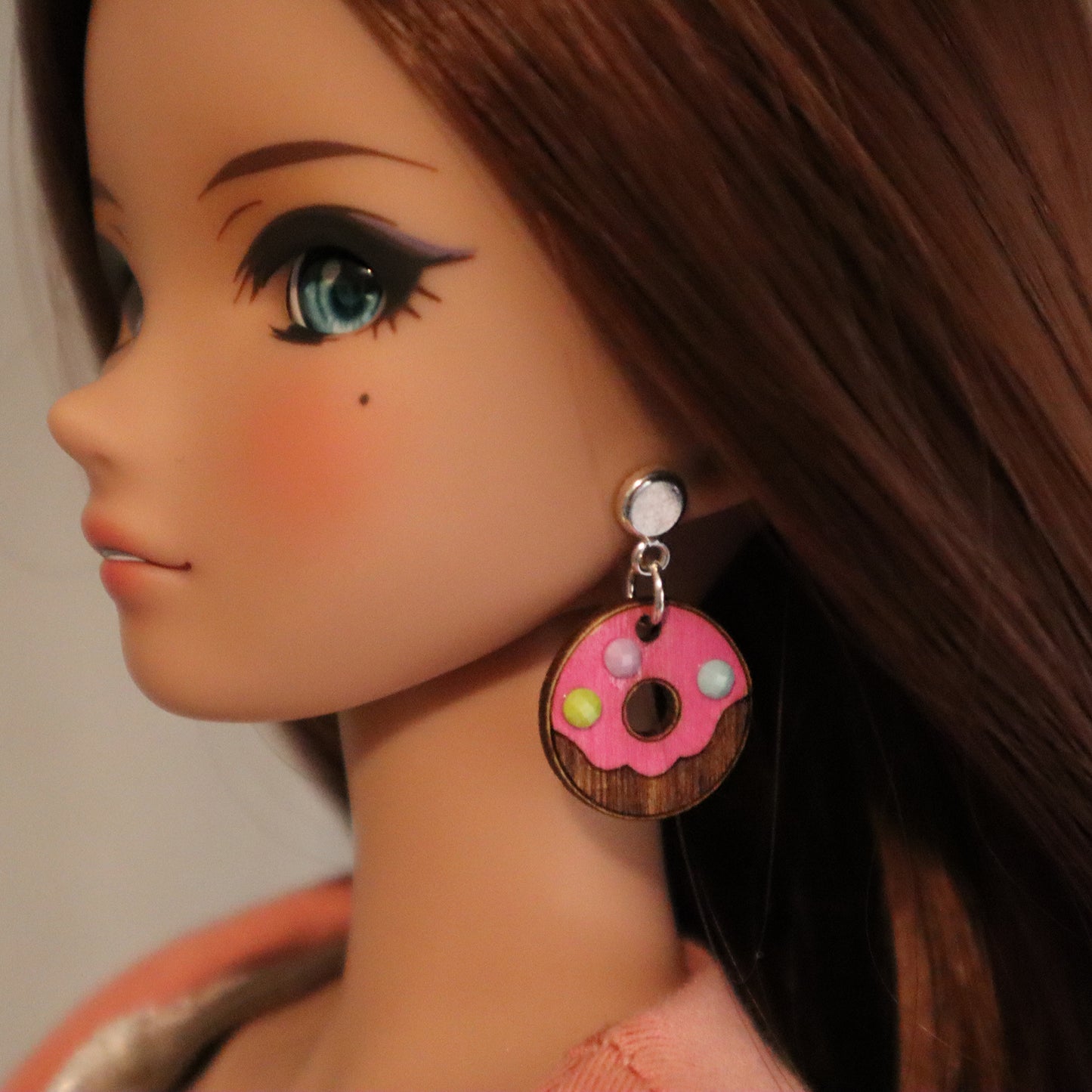 Sweet Donut No-Hole Earrings for Vinyl BJD