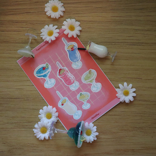 Tropical Drinks Sticker Sheet