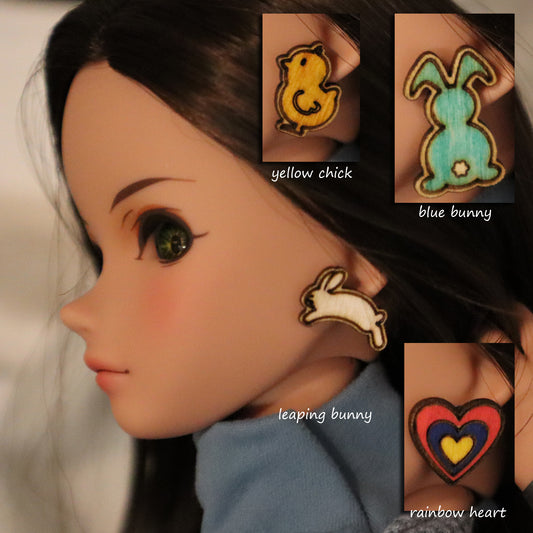 Easter Stud No-Hole Earrings for Vinyl BJDS - Choice of 4 designs