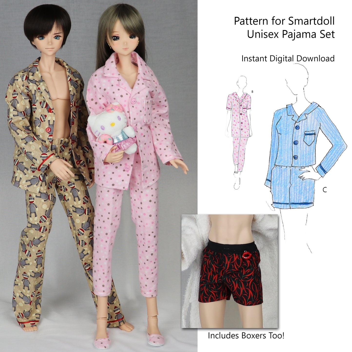 Unisex Pajamas Digital Pattern Download