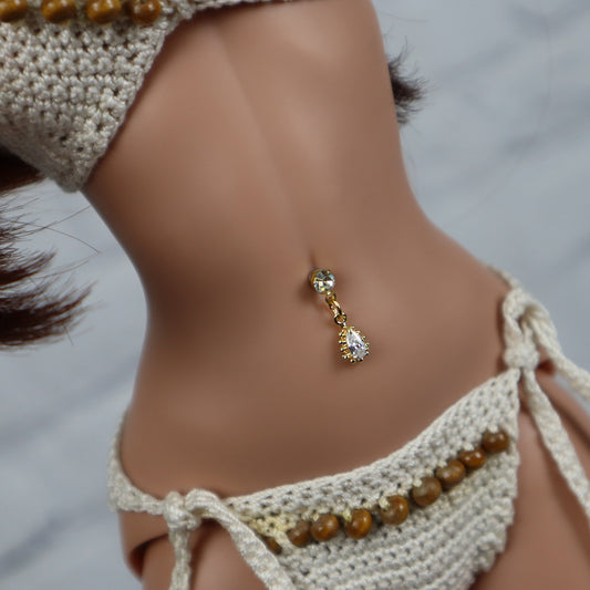 No-Hole Body Jewelry for Vinyl Doll - Baroque Crystal