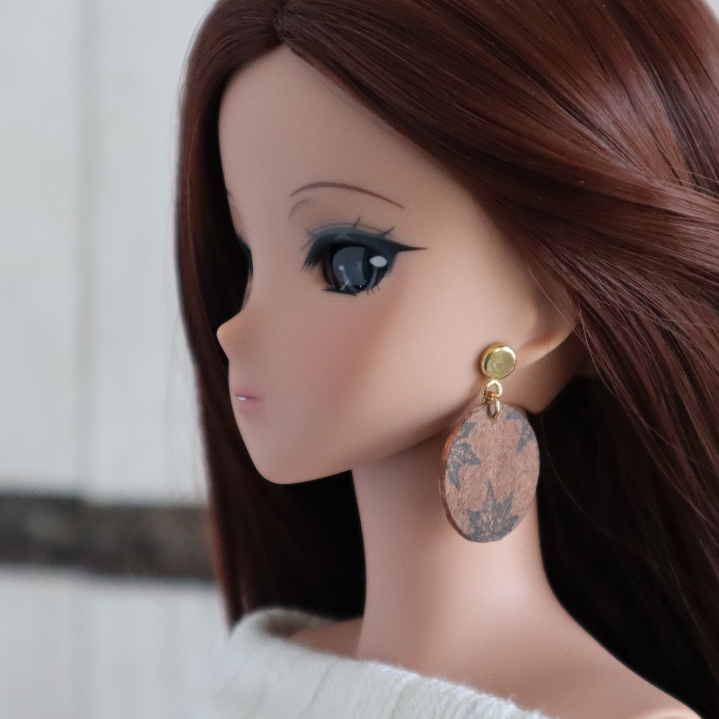 No-Hole Earrings for Vinyl Doll - Woodland Disc