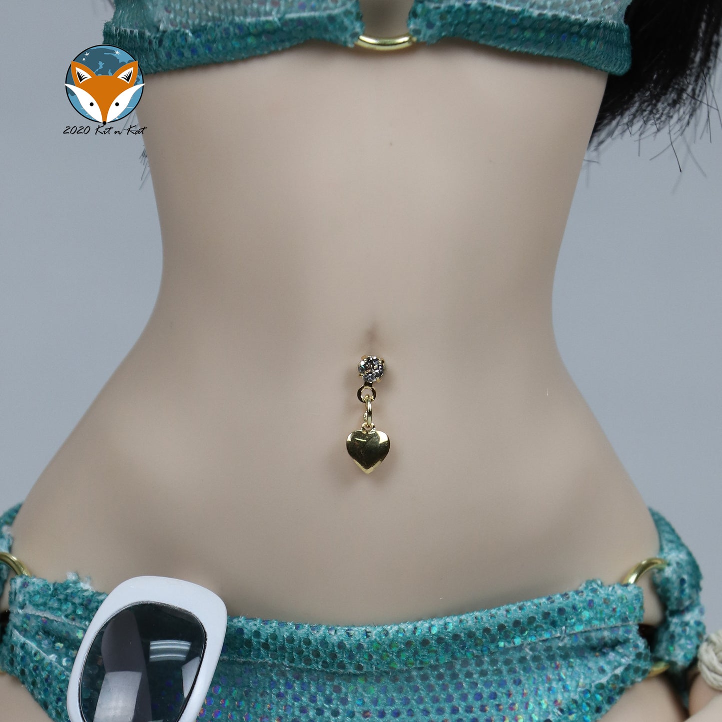 No-Hole Body Jewelry for Smart Doll - Tiny Heart in Gold or Silver