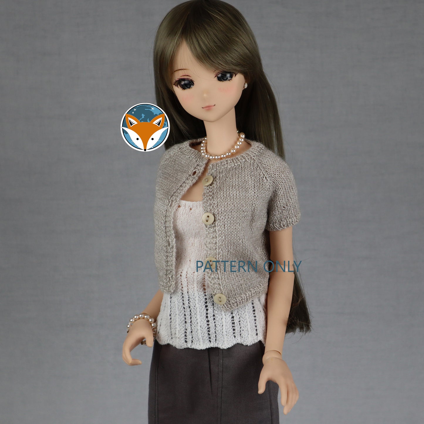 Pattern for Smart Doll Knit Button Front Cardigan