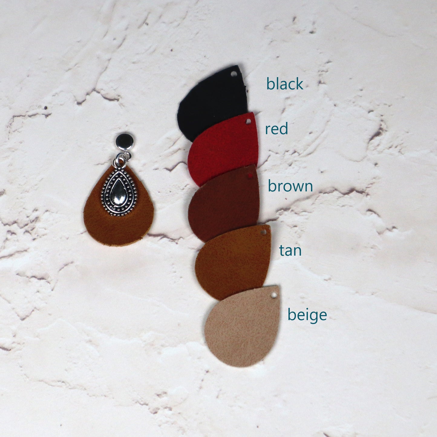 No-Hole Earring for Vinyl Dolls - Concho & Leather (5 Color Choices)