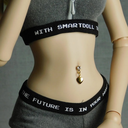 No-Hole Body Jewelry for Smart Doll - Tiny Heart in Gold or Silver